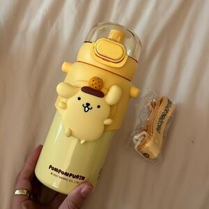Pompompurin Water Bottle with lanyard